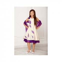 Robe de ceremonie pour enfant ivoire et violet