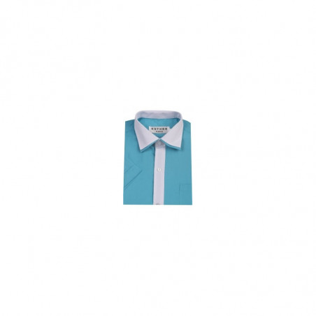 Chemise enfant ceremonie mariage bleu ciel et blanc