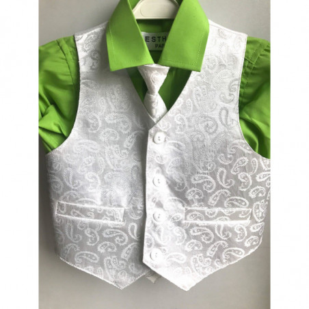 Gilet enfant blanc ceremonie et mariage