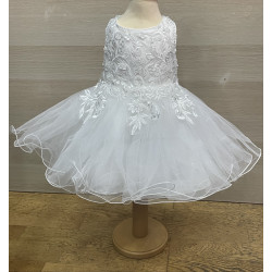 Robe bébé bapteme blanche Sabrina