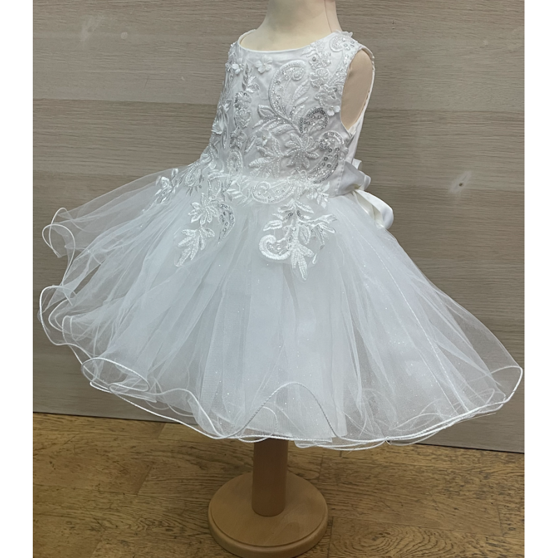 Robe bébé bapteme blanche Sabrina