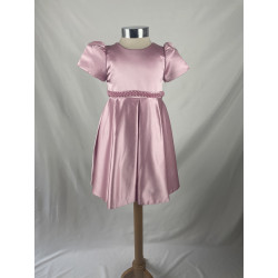 Robe enfant Julia rose pale avec manches