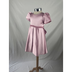 Robe enfant Julia rose pale avec manches