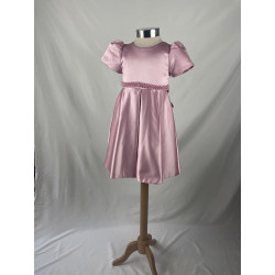 Robe enfant Julia rose pale avec manches