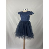 Robe enfant avec manche bleu marine JADE