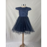 Robe enfant avec manche bleu marine JADE