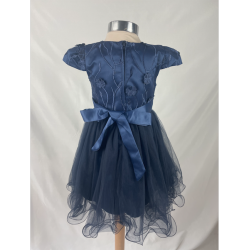 Robe enfant avec manche bleu marine JADE