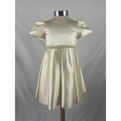 ROBE ENFANT JULIA BEIGE PALE AVEC MANCHES