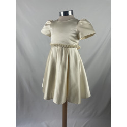 ROBE ENFANT JULIA BEIGE PALE AVEC MANCHES