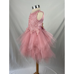 Robe enfant rose pale froufrou SOPHIA