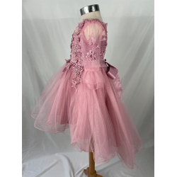 Robe enfant a manches SARAH rose