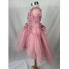 Robe enfant a manches SARAH rose