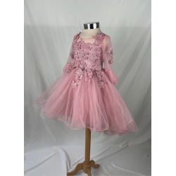 Robe enfant a manches SARAH rose