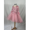 Robe enfant a manches SARAH rose