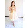 Robe Fille Beige Et Doré Ambre De 2 A 14 Ans